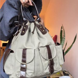 Army fatigue style bucket bag